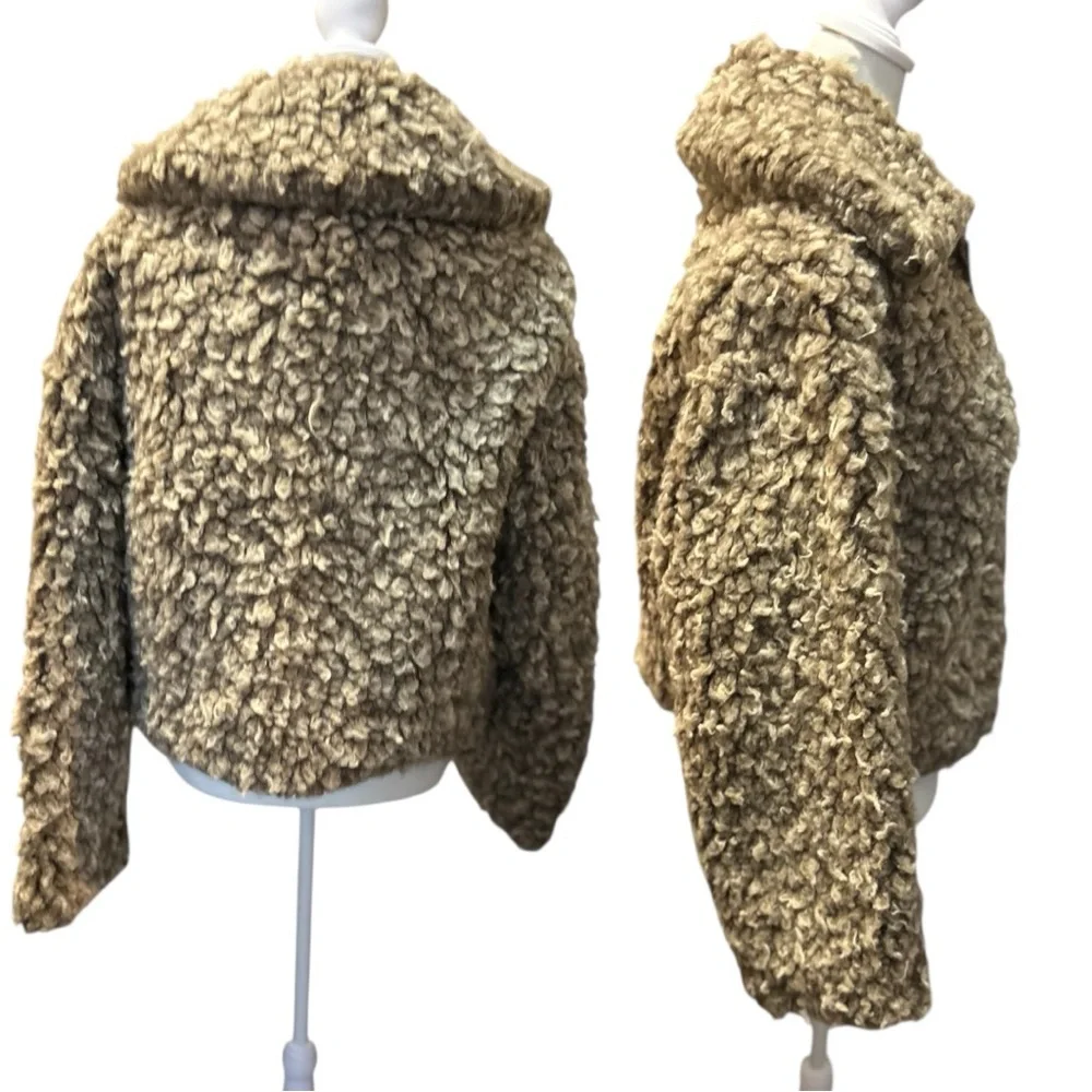 NWT Goen. J Wool Blend Faux Shearling Bomber Jacket - Picture 5 of 10